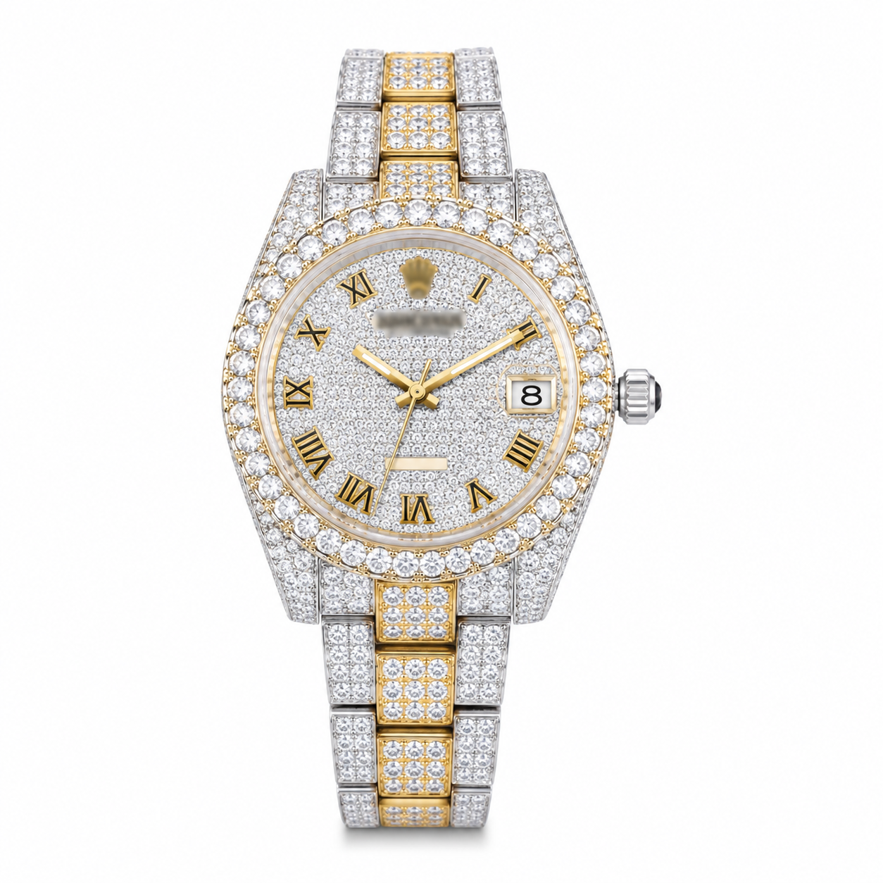 Luxury Iced-Out Two-Tone Watch