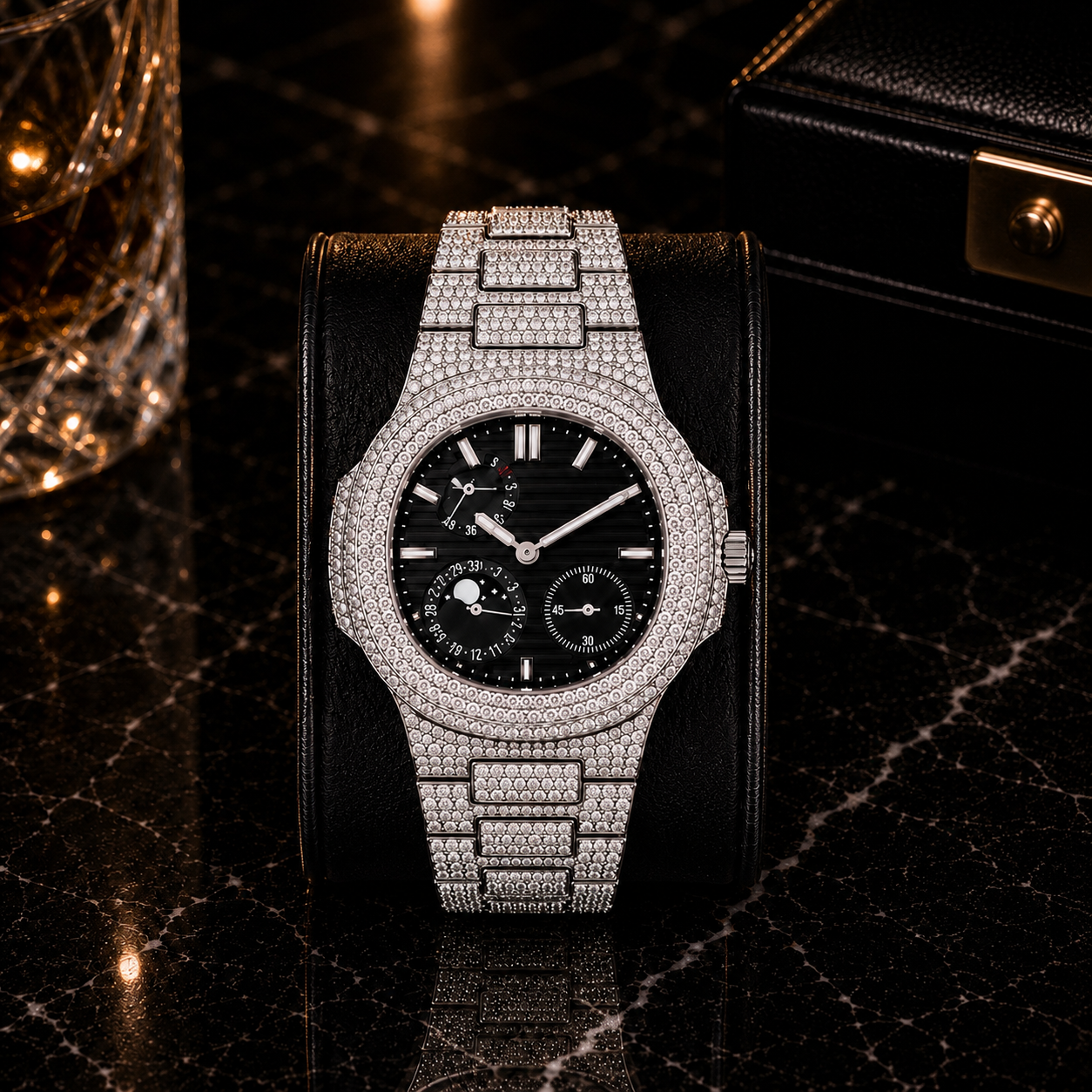 Luxury Iced-Out Nautilus Watch