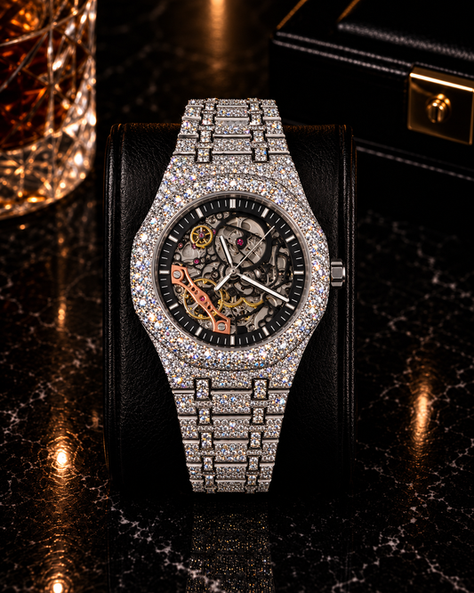 Luxury Iced-Out Skeleton Royal Watch