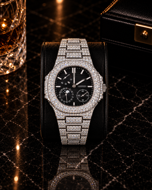 Luxury Iced-Out Nautilus Watch